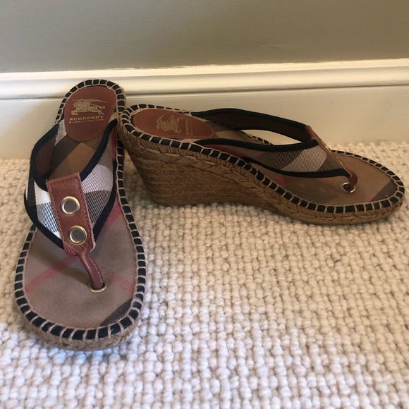 Burberry Wedge Thong Sandal - Women's 7